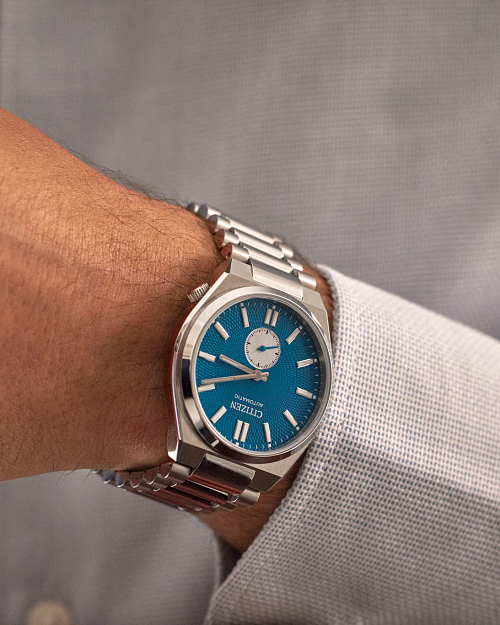 TSUYOSA Small Second Blue Dial Stainless Steel Bracelet TSUYOSA Small Second Blue Dial Stainless Steel Bracelet